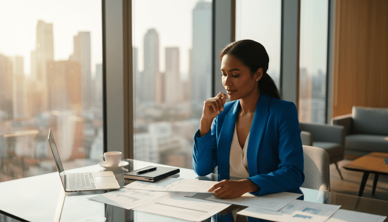 Regine Constant, founder of R2C Method, in a professional office environment