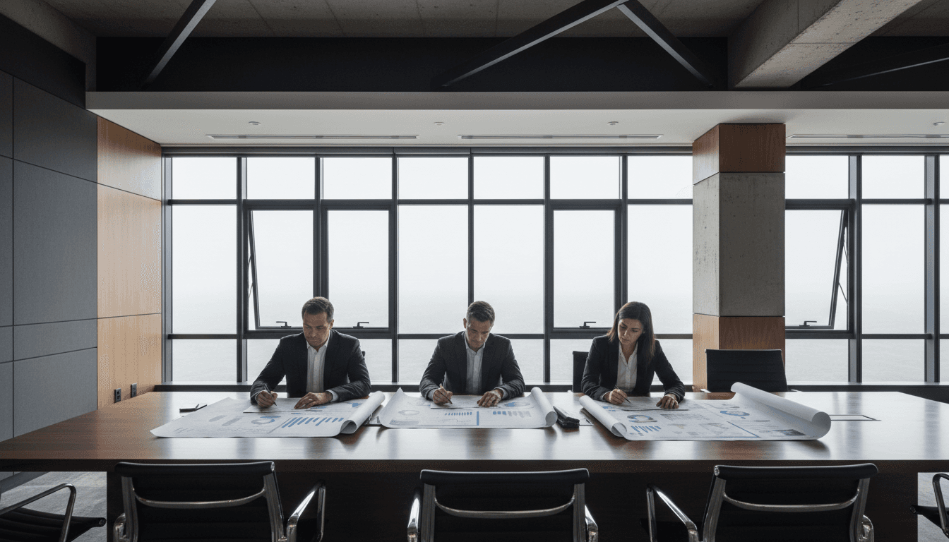 Executive demonstrating calm composure in a high-stakes meeting